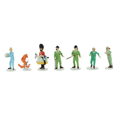 FIG. METAL - SERIE LUNE TINTIN - 7 PERSONNAGES
